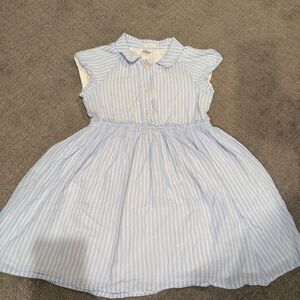 Crewcuts Light Blue Ticking Striped Dress
